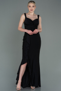 Длинное Выпускное Платье Черный ABU3137