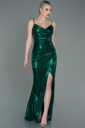 Длинное Выпускное Платье Изумрудно-зеленый ABU3057