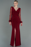 Длинное Вечернее Платье Бордовый ABU3008