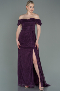 Длинное Выпускное Платье Тёмно-пурпурный ABU2639