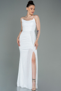Длинное Чешуйчатое Вечернее Платье Белый ABU3134