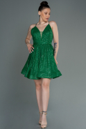 Короткое Платье С Чешуей зелёный ABK1759