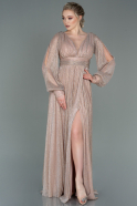 Длинное Вечернее Платье Пудровый ABU2905