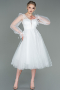 Миди Пригласительное Платье Белый ABK1771