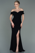 Длинное Вечернее Платье Черный ABU3156