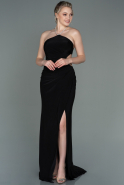 Длинное Вечернее Платье Черный ABU2889