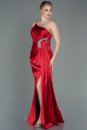 Длинное Атласное Платье Для Помолвки красный ABU3088