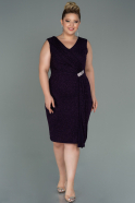 Миди Вечернее Платье Большого Размера Тёмно-пурпурный ABK1752