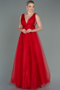 Длинное Выпускное Платье красный ABU3135