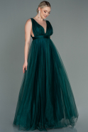 Длинное Выпускное Платье Изумрудно-зеленый ABU3135