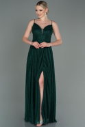 Длинное Выпускное Платье Изумрудно-зеленый ABU3195