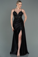 Длинное Вечернее Платье Черный ABU3192