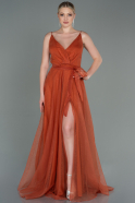 Длинное Вечернее Платье Цвет корицы ABU3070