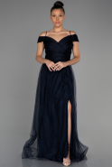 Длинное Вечернее Платье Темно-синий ABU2336