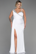 Длинное Свободное Вечернее Платье Белый ABU3148