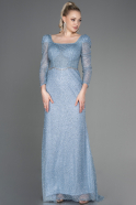 Длинное Вечернее Платье Светло-синий ABU2996