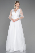 Длинное Вечернее Платье Белый ABU3207