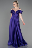 Длинное Атласное Вечернее Платье Пурпурный ABU3226