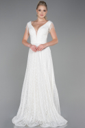 Длинное Помолвочное Платье Белый ABU1097