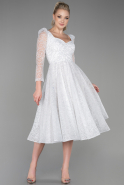 Миди Пригласительное Платье Белый ABK1668