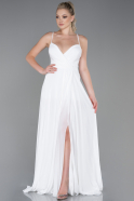 Длинное Выпускное Платье Белый ABU1305