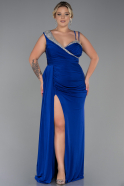 Длинное Свободное Вечернее Платье Ярко-синий ABU3148