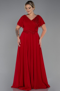 Длинное Шифоновое Вечернее Платье красный ABU2576