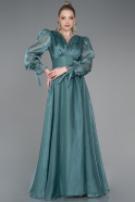 Длинное Вечернее Платье Бирюзовый ABU1951