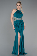 Длинное Выпускное Платье Изумрудно-зеленый ABU3106
