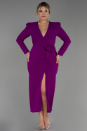 Миди Вечернее Платье Большого Размера Фиолетовый ABK1535