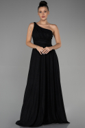 Длинное Вечернее Платье Черный ABU2834
