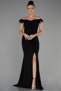 Длинное Вечернее Платье Черный ABU3308