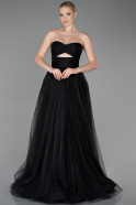 Длинное Выпускное Платье Черный ABU3306