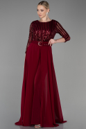 Длинное Вечернее Платье Бордовый ABT052