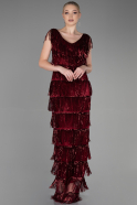 Длинное Вечернее Платье Бордовый ABU3319