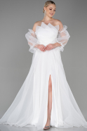 Длинное Вечернее Платье Белый ABU2076
