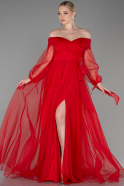Длинное Помолвочное Платье красный ABU1468
