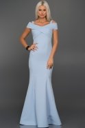 Длинное Вечернее Платье Светло-синий ABU076