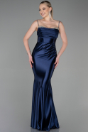 Длинное Вечернее Платье Темно-синий ABU3334