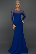 Длинное Вечернее Платье Ярко-синий C7095