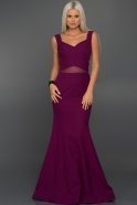 Длинное Вечернее Платье Тёмно-пурпурный ABU083