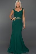 Длинное Вечернее Платье Изумрудно-зеленый ABU083