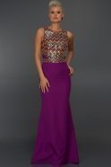 Длинное Вечернее Платье Пурпурный-Оранжевый ABU009