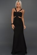 Длинное Вечернее Платье Черный ABU160