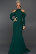 Длинное Вечернее Платье Изумрудно-зеленый C7253