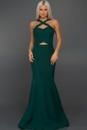 Длинное Вечернее Платье Изумрудно-зеленый C7267