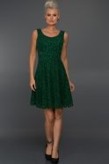 Короткое Вечернее Платье Изумрудно-зеленый ABK251