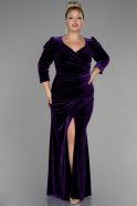 Длинное Бархатное Вечернее Платье Пурпурный ABU2697