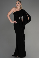 Длинное Вечернее Платье Черный ABU3371
