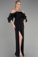 Длинное Пригласительное Платье Черный ABU2911